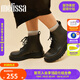Melissa（梅麗莎）短靴馬丁靴系帶圓頭拼色女士單鞋32822 黑色 37