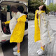 獨孤伽羅初高中少女羽絨服中長(cháng)款90白鴨絨黃白雙面穿連帽女秋冬外套學(xué)生寬 黃白兩面穿服 S
