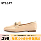 St&Sat/星期六英倫風樂福鞋春季新款一腳蹬皮鞋SS31111306 杏色 38 240mm