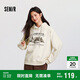 森馬（Semir）地理系列衛衣女冬季圖案插肩袖加絨連帽上衣101724116010