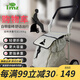 Tmz可坐折疊購物車(chē)輕便攜手拉車(chē)購物座椅小拖車(chē)家用拉桿買(mǎi)菜車(chē)小拉車(chē) 米白-帶座椅-可調把手-聯(lián)名款