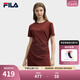 FILA 斐樂官方女子針織連衣裙2025夏季新款時尚休閑簡約修身T恤裙 赤土紅棕-BN S 160/80A/S