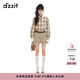 DZZIT地素牛仔短褲2025秋季新款復(fù)古卡其色高腰刺繡褲子女3J3R1091N 深卡其色 S