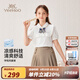 英氏（YEEHOO）女童套裝兒童衣服夏季時尚休閑學院風短袖短裙兩件套夏裝中大童裝 學院百褶領結（套裝） 【涼感棉柔】 160 cm【順豐包郵&極速達】