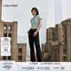 Calvin KleinJeans25春夏女士美式復古摩登潮流黑色微彈ck闊腿牛仔褲47B089G CLT-牛仔黑（R） 25