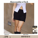 ABERCROMBIE & FITCH女裝25夏季美式性感辣妹亞麻混紡修身迷你半身裙短裙KI143-5067 黑色 S (165/72A)