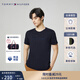 TOMMY HILFIGER【重工刺繡】夏男女平紋針織純棉潮流簽字體刺繡短袖上衣T恤02365 藏青色DW5 M (推薦：135-150斤)