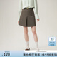 范思藍(lán)恩高腰通勤西裝短裙子女春新款休閑A字裙配送腰帶24FS11077 深褐棕 S