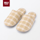無(wú)印良品（MUJI）男女通用 法蘭絨可水洗柔軟拖鞋 棉拖鞋 暗黃色 38