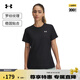 安德瑪（UNDERARMOUR）春夏Tech女子羅紋訓(xùn)練運動短袖T恤1389852 黑色001 L