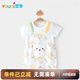 優(yōu)奇夏天嬰兒夏裝寶寶夏季衣服薄款3一6個月短袖連體衣半袖哈衣純棉女
