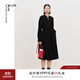 噢姆（AUM）【店鋪臻選】AUM噢姆2025年春季新款羊毛提花蕾絲黑色長袖連衣裙 黑色 XL