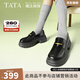 他她（TATA）樂(lè )福鞋女鞋秋季辛苦魔法偵探英倫厚底小皮鞋女鞋單鞋7OL35AA5 黑色 38
