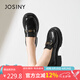 卓詩尼英倫風(fēng)通勤樂福鞋女款2025新款秋季單鞋復(fù)古小皮鞋 黑色 36