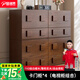 品洛梵中古卡門(mén)柜實(shí)木電視柜客廳臥室斗柜自由組合柜模塊收納柜隔斷柜子 卡門(mén)柜*4（電視柜組合） 中古色