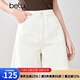 百圖betu女裝2025夏季新款牛仔褲夏日多色環(huán)保水洗牛仔短褲女2503T77 白色 L