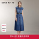 MISS SIXTY連衣裙女無(wú)袖開(kāi)衩復古性感休閑通勤甜酷工裝風(fēng) 深藍 XS
