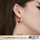 白嵐月亮耳環(huán)女S925銀耳釘耳飾設計感時(shí)尚潮流簡(jiǎn)約生日禮物送老 金色