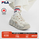 FILA 斐樂(lè )官方女鞋復古運動(dòng)鞋冬新款加絨可頌鞋休閑鞋老爹鞋 豆腐白/燕麥色-TO 37.5
