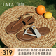 他她（TATA）平底人字拖鞋女鞋復(fù)古外穿夾腳涼鞋2025夏季新款 啡色（拖鞋款） 36