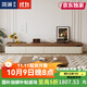 簡(jiǎn)瀾電視柜茶幾組合客廳家用奶油中古風(fēng)落地墻邊柜茶桌簡(jiǎn)約設計師復古 胡桃色+淺卡其-2.4米四抽電視柜