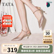 他她（TATA）尖頭細(xì)跟高跟鞋晚宴性感高跟涼鞋女包頭7DDV7BH4 金色 38