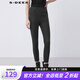S.DEER圣迪奧2021冬季女裝松緊高腰插袋修身仿皮褲S21480825 黑色/91 L 170