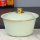 歐麗家搪瓷盆帶蓋 家用廚房瓷碗懷舊老式豬油瓷盆搪瓷碗琺瑯湯盆攪拌碗 特厚【金邊-薄荷綠】 定制款 22cm1個(gè)