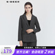 sdeer圣迪奧2021年春季女裝通勤風(fēng)平駁領(lǐng)格紋基本款黑色西裝外套S21162203 德國(guó)灰/87 S 160