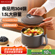 美廚（maxcook）304不銹鋼泡面碗 學(xué)生飯盒餐杯泡面杯1500ML 藍灰色MCWA8297