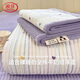 浪莎（LangSha）全棉牛奶絨床單1.5米x2米三件套冬季加厚雙面可用純棉榻榻米床蓋 滕蔓紫心【A版純棉 B版牛奶絨】 150x200cm【單床蓋】