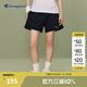Champion冠軍短褲2024夏季新款女刺繡短衛(wèi)褲休閑簡約熱褲復(fù)古潮流 黑色 XL