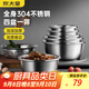 炊大皇304不銹鋼盆篩五件套 加厚洗菜盆和面盆調(diào)料腌肉盆米篩五個組合裝