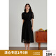 獨(dú)束大碼女裝【愛的圓舞曲】系列新中式繡花旗袍連衣裙微胖mm夏季 靜謐黑-長款 L