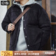 馬登工裝 美式休閑燈芯絨夾克棉服條絨翻領(lǐng)棉衣加厚保暖外套男秋季 藏青色 L
