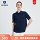 Navigare意大利小帆船牛仔短袖襯衫女25夏季新品時(shí)尚百搭襯衣寬松顯瘦上衣 海軍藍 M