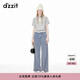 DZZIT地素立體花短袖T恤春秋新款圓領(lǐng)花式穿搭甜美少女風女 淺灰色 S
