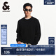 杰克·瓊斯（JACK&JONES）男裝針織衫純色舒適純棉立體鋼印圓領(lǐng)套頭毛衣 E40 黑色 M 175