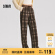 森馬（Semir）休閑褲女格紋闊腿褲復古風(fēng)潮流2024冬季時(shí)尚仿呢長(cháng)褲109724127008
