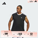 adidas速干簡(jiǎn)約舒適無(wú)袖籃球運(yùn)動(dòng)圓領(lǐng)背心男裝阿迪達(dá)斯官方 黑色/白 L
