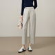 ESE-Y逸陽(yáng)裸感萊賽爾棉九分哈倫褲女春秋新款高腰顯瘦直筒鐮刀休閑褲 米杏色 27