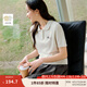 茵曼簡約娃娃領(lǐng)刺繡針織衫2025夏季女裝新款休閑通勤顯瘦短袖上衣 花紗色 L