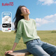班尼路（Baleno）白色正肩長(cháng)袖T恤女2026春秋季新款寬松純棉打底衫女裝內搭上衣服