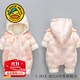 G.DUCKKIDS童裝嬰兒棉服外出冬季新款新生兒連體衣加絨加厚襖子男女寶寶連帽 粉色 80 尺碼7-11月(建議寶寶75-85cm)