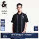 杰克·瓊斯（JACK&JONES）25年男裝短袖POLO衫男士條紋潮流寬松翻領(lǐng)重磅純棉夏季足球風(fēng)T恤 E40黑色 常規(guī) M