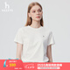 哈吉斯（HAZZYS）女裝 2025夏季新款女士多色圓領(lǐng)休閑短袖T恤女ASTSE0CBE51 米黃色OW M (160/84A 38)