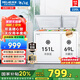 美菱（MeiLing）冰柜218/220家用商用雙溫雙箱冰柜冷藏冷凍兩用大容量節(jié)能低噪斷電保護(hù)冰柜小冰柜商用國(guó)家補(bǔ)貼 熱銷款 | 雙溫轉(zhuǎn)換 大冷凍 220L
