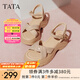 他她（TATA）涼鞋女鞋2025夏季新款休閑厚底法式氣質(zhì)時(shí)裝涼鞋女 杏色 37