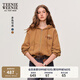 Teenie Weenie小熊連帽衛衣女2025年春季新款復古水洗拉鏈短款開(kāi)衫外套上衣女 棕色 S (160)