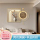 福進(jìn)門(mén)奶油風(fēng)餐廳裝飾畫(huà)柿柿如意客廳鐘表掛畫(huà)飯廳餐桌背景墻壁畫(huà)高級(jí)感 B（金色邊框） 50*50+50掛鐘 常規(guī)款（優(yōu)質(zhì)油畫(huà)布+鋁合金）